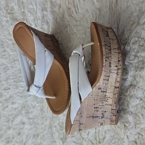 Qupid • White • Slip On Sandals • Size 5
